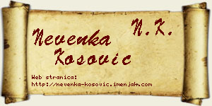 Nevenka Kosović vizit kartica